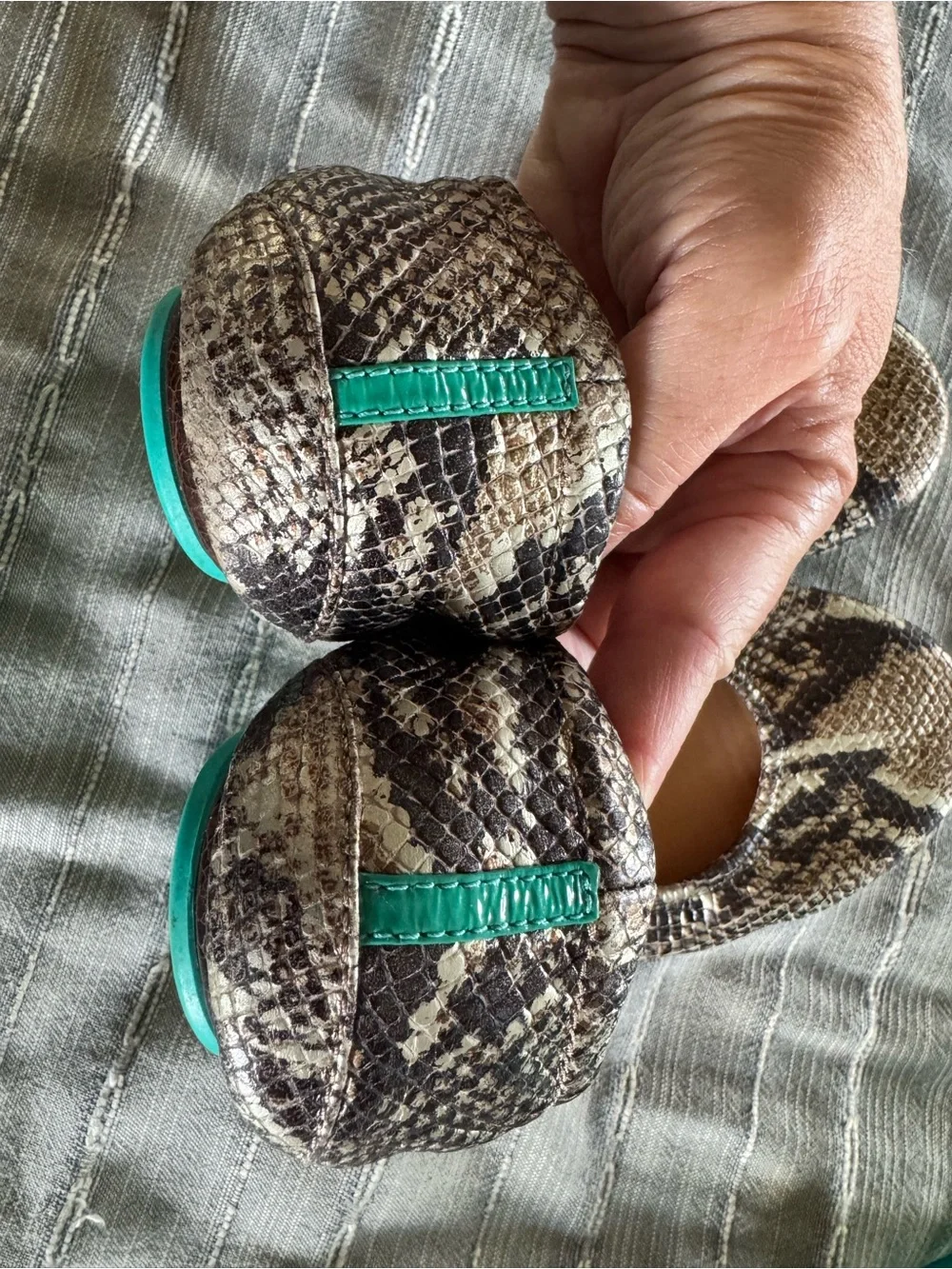 Tieks Copperhead Snake Foldable Ballet Flats EUC size 8